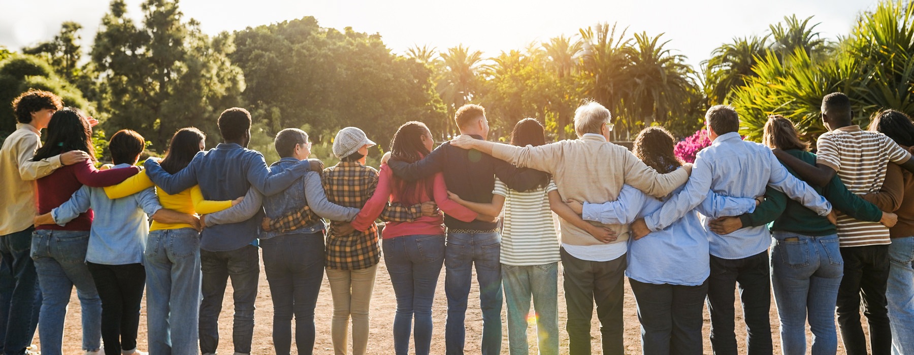 group of people hugging
