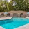 a swimming pool in a backyard